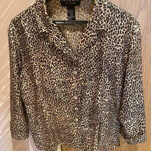 SILKLAND Leopard Print Ladies Silk Blouse